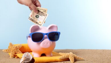 money box saving money concepts vacation piggy bank travel savings