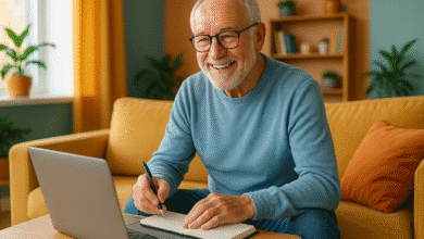retraite Souriant au Travail