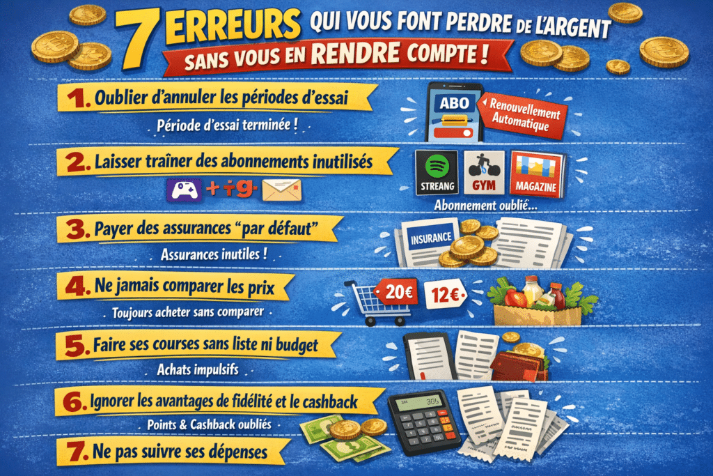 7 erreurs qui vous font perdre de l’argent sans vous en rendre compte